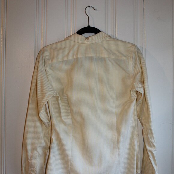 Ralph Lauren Womens Oxford Slim Fit Size 6 Yellow White Striped - Picture 3 of 3